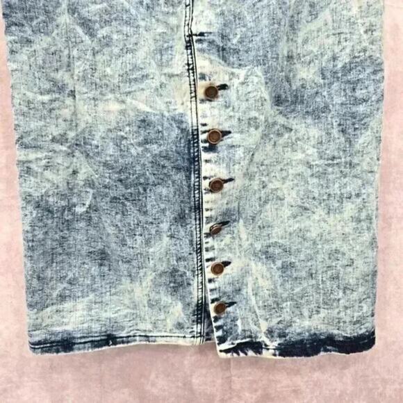 Nicole Premium Jeans Denim Skirt Midi Button Stretch Zipper Slit Y2K Plus 15/16 - Picture 3 of 5